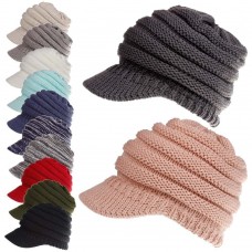 Mujer&apos;s Stretch Knit Hat Messy Bun Ponytail Beanie Winter Warm Hole Hat  eb-38582825